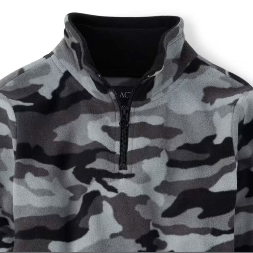 NWT The Children’s Place Boys Camo Glacier Fleece Half Zip Pullover - steamboat